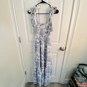 Blue and White Midi Dress